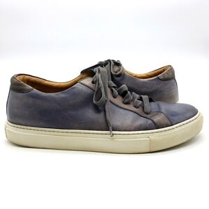 Ace Marks lace up shoe Men US 9.5 blue gray leather upper leather lining sneaker